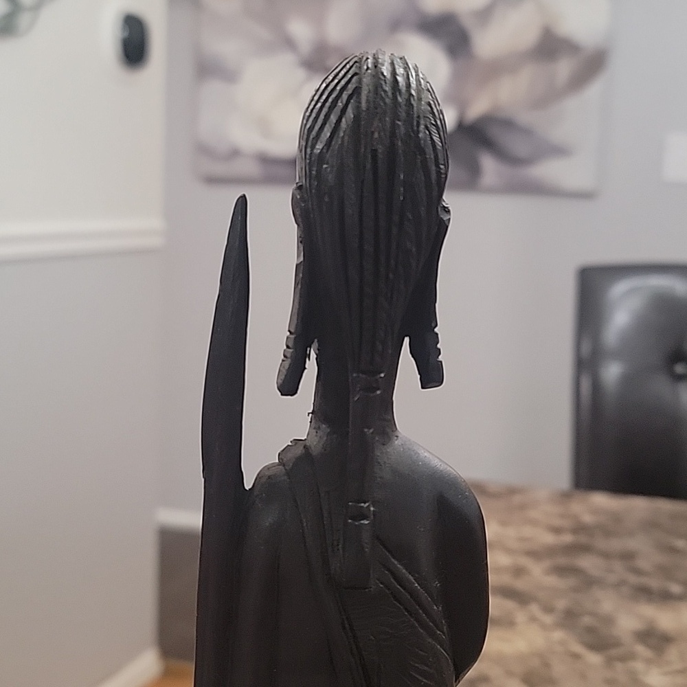 African Statue Ebony Wood Carved Male Warrior Statue CH - Picture 5 of 8